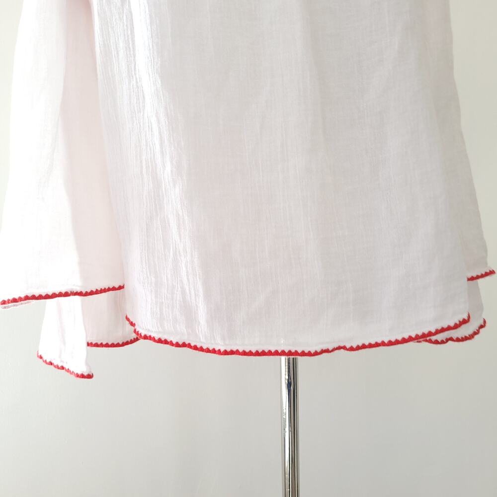 Ralph Lauren Denim & Supply Embroidered Peasant Blouse White Women Large - Picture 7 of 11